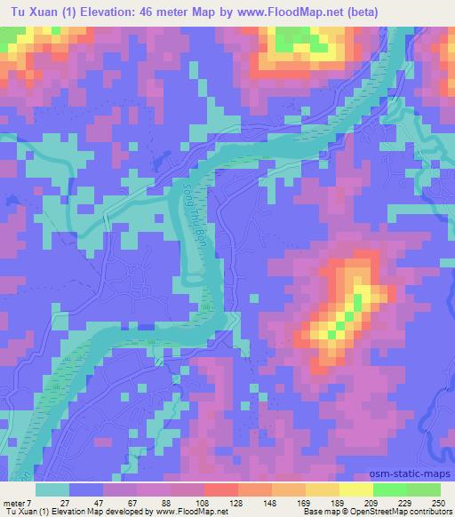 Tu Xuan (1),Vietnam Elevation Map