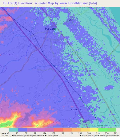 Tu Tra (1),Vietnam Elevation Map