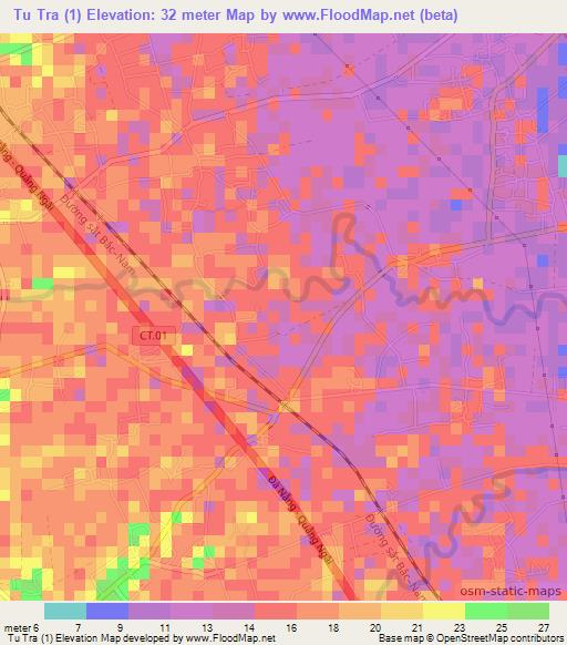 Tu Tra (1),Vietnam Elevation Map