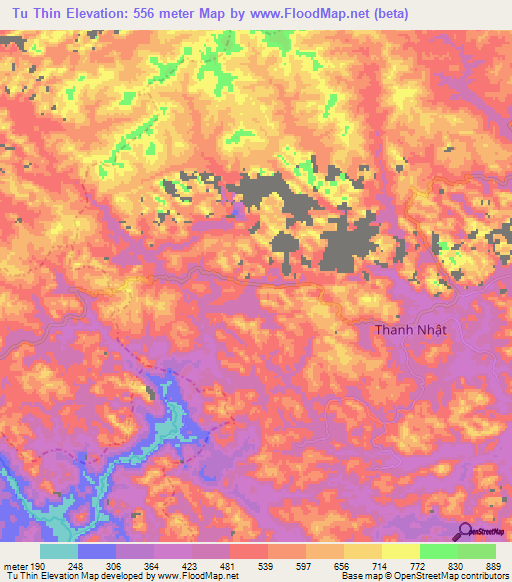 Tu Thin,Vietnam Elevation Map