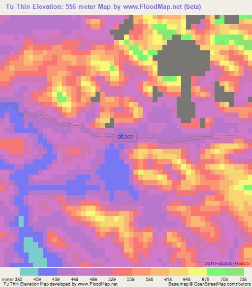 Tu Thin,Vietnam Elevation Map