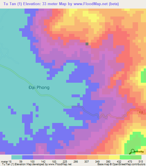 Tu Tan (1),Vietnam Elevation Map