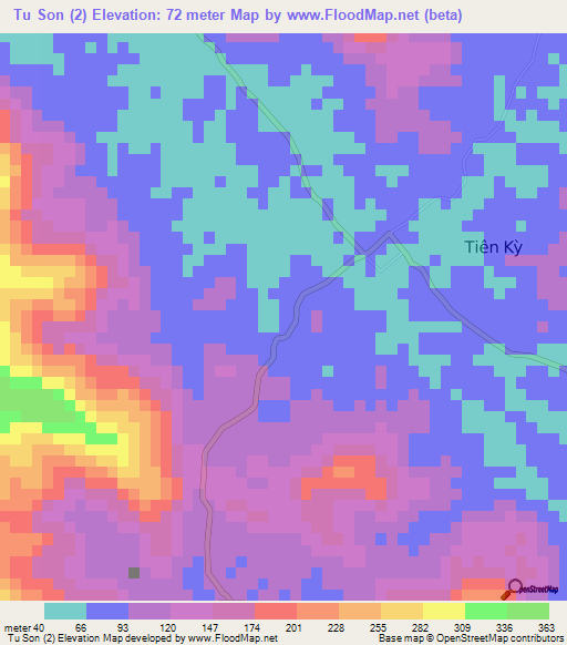 Tu Son (2),Vietnam Elevation Map