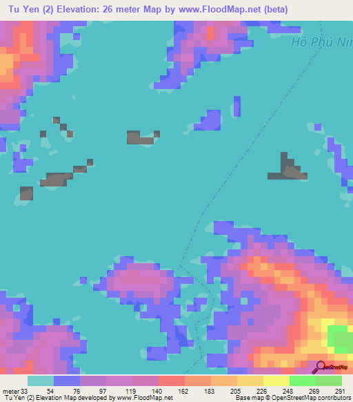 Tu Yen (2),Vietnam Elevation Map