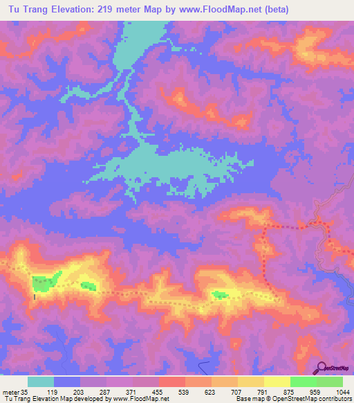 Tu Trang,Vietnam Elevation Map