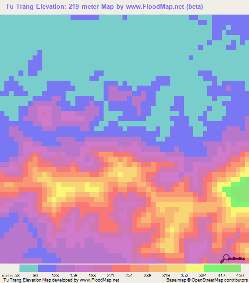 Tu Trang,Vietnam Elevation Map