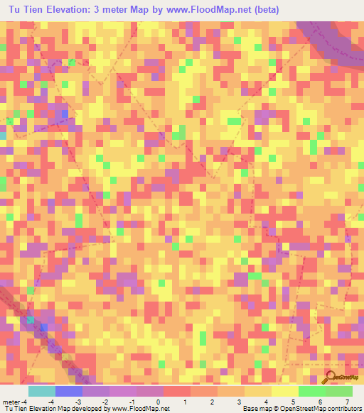 Tu Tien,Vietnam Elevation Map