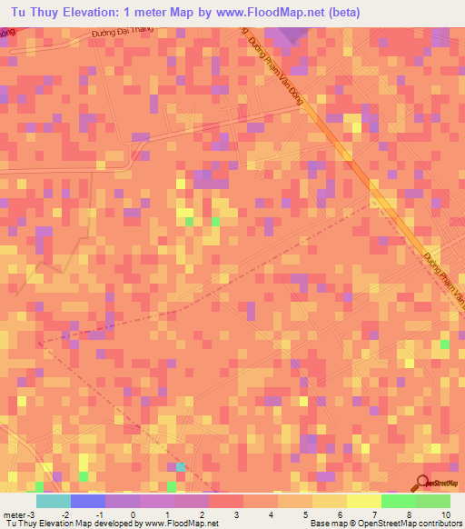 Tu Thuy,Vietnam Elevation Map