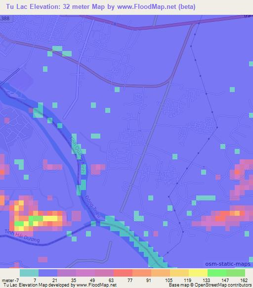 Tu Lac,Vietnam Elevation Map