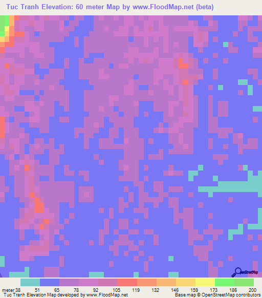 Tuc Tranh,Vietnam Elevation Map