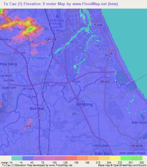 Tu Cau (1),Vietnam Elevation Map