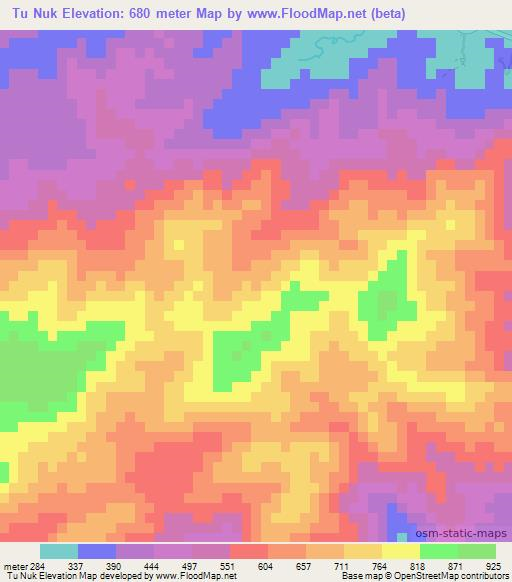 Tu Nuk,Vietnam Elevation Map