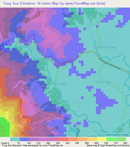 Tung Son,Vietnam Elevation Map