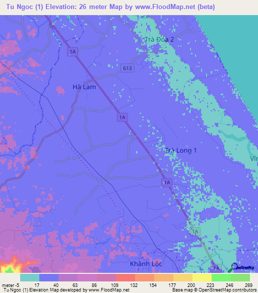 Tu Ngoc (1),Vietnam Elevation Map