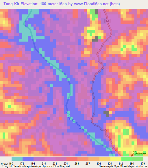 Tung Kit,Vietnam Elevation Map