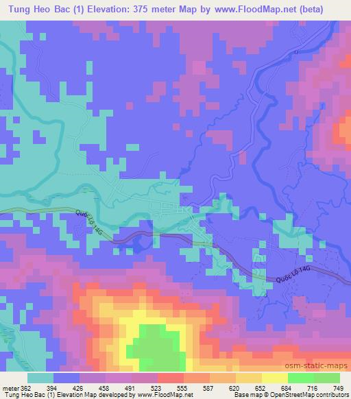 Tung Heo Bac (1),Vietnam Elevation Map