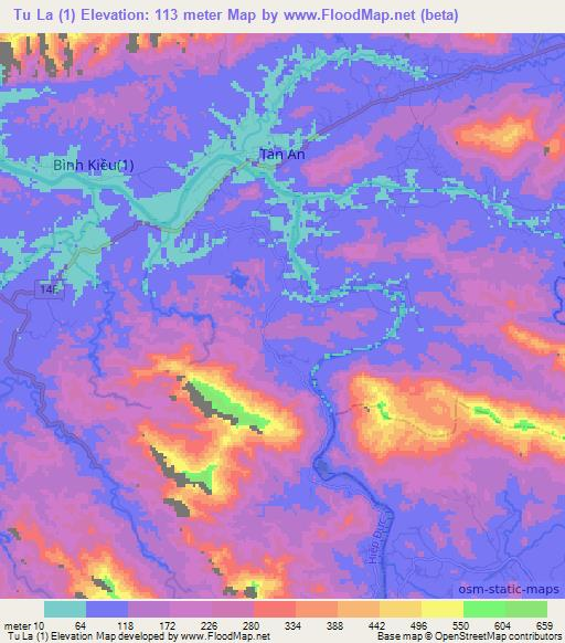 Tu La (1),Vietnam Elevation Map