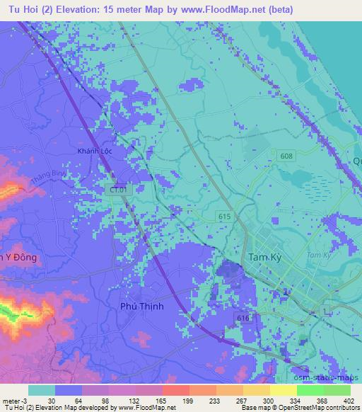 Tu Hoi (2),Vietnam Elevation Map