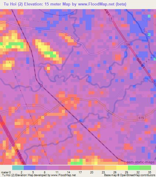 Tu Hoi (2),Vietnam Elevation Map