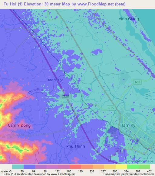 Tu Hoi (1),Vietnam Elevation Map