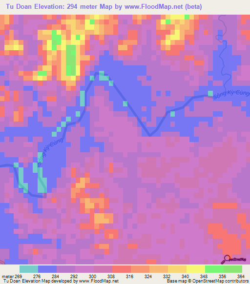 Tu Doan,Vietnam Elevation Map