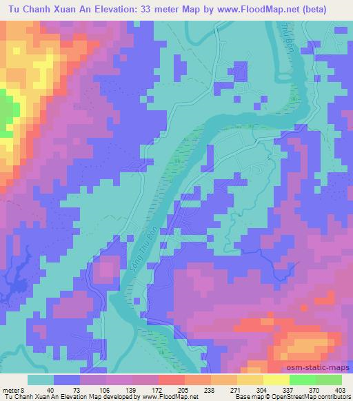 Tu Chanh Xuan An,Vietnam Elevation Map