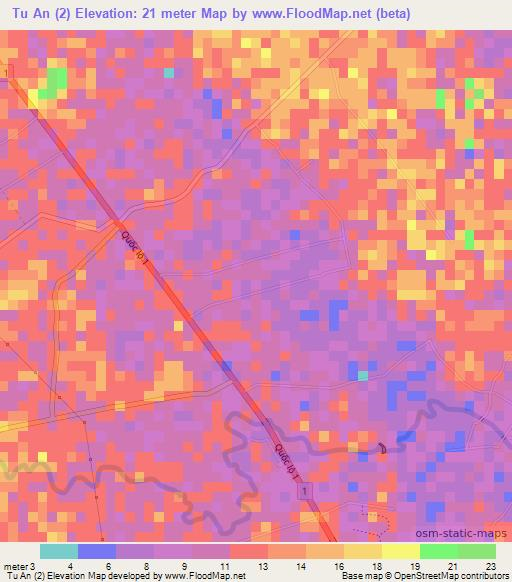 Tu An (2),Vietnam Elevation Map