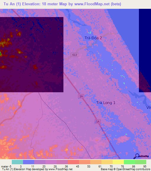 Tu An (1),Vietnam Elevation Map