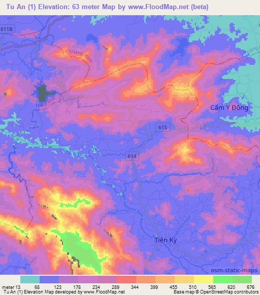 Tu An (1),Vietnam Elevation Map