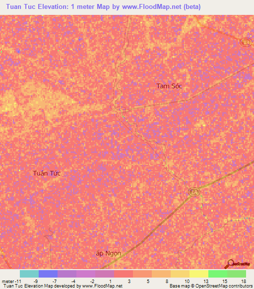 Tuan Tuc,Vietnam Elevation Map