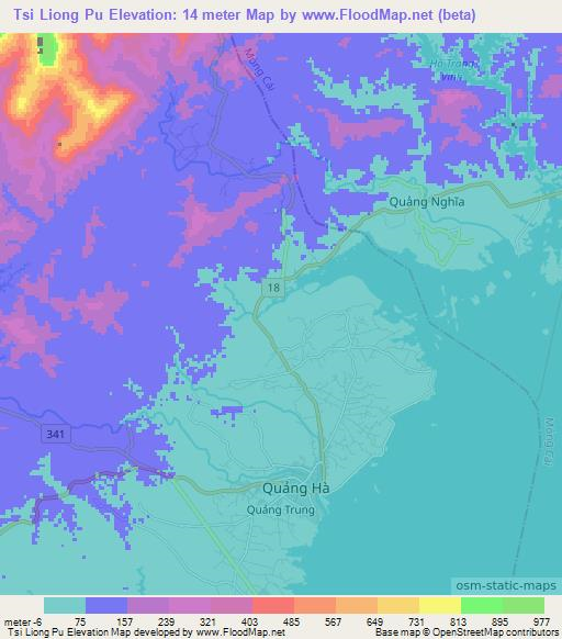 Tsi Liong Pu,Vietnam Elevation Map