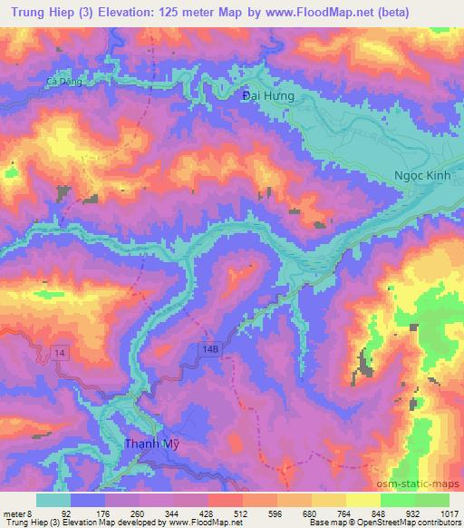 Trung Hiep (3),Vietnam Elevation Map