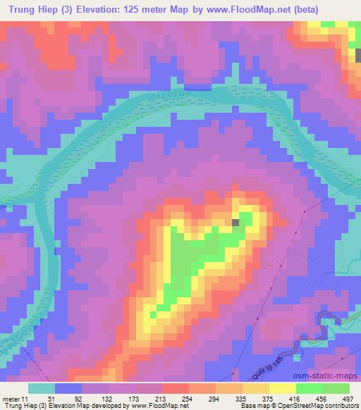 Trung Hiep (3),Vietnam Elevation Map