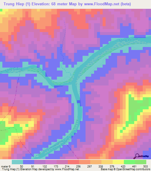 Trung Hiep (1),Vietnam Elevation Map