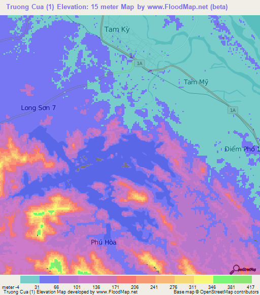 Truong Cua (1),Vietnam Elevation Map