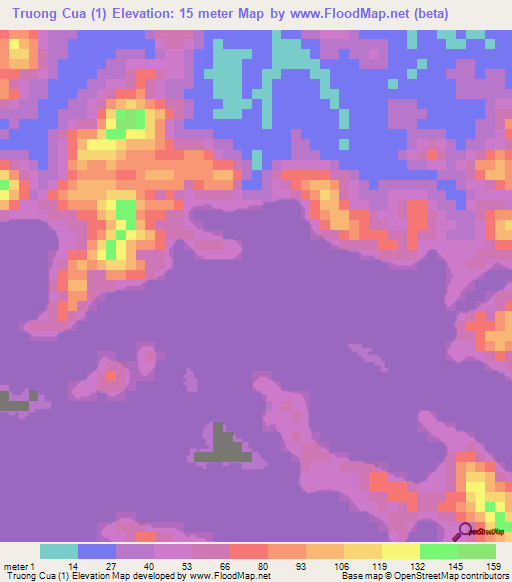 Truong Cua (1),Vietnam Elevation Map