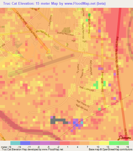 Truc Cat,Vietnam Elevation Map