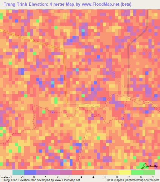 Trung Trinh,Vietnam Elevation Map