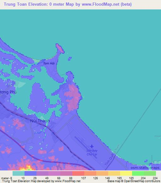 Trung Toan,Vietnam Elevation Map