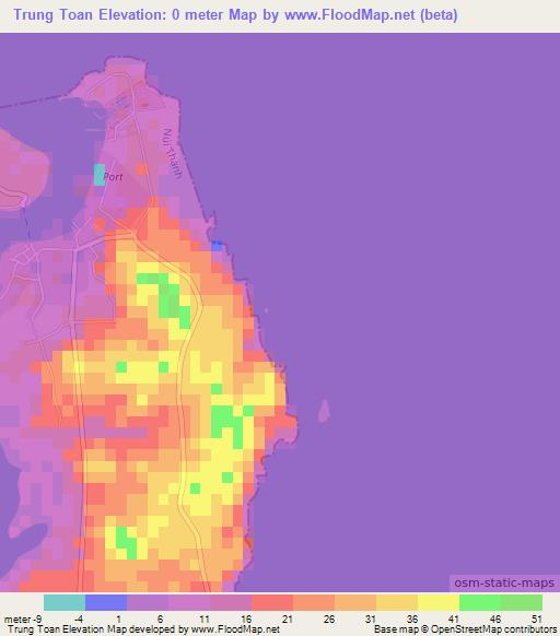 Trung Toan,Vietnam Elevation Map