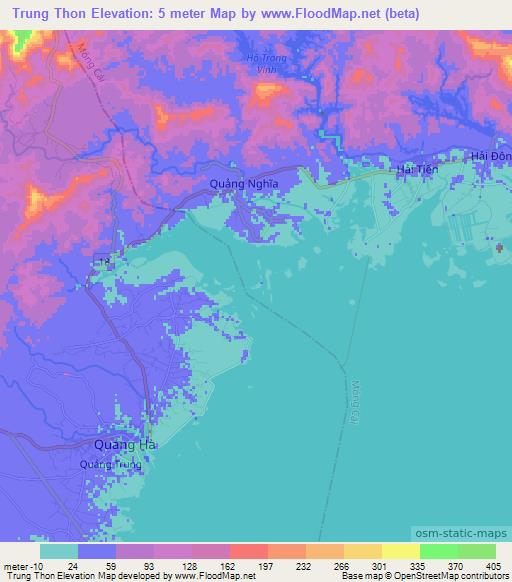 Trung Thon,Vietnam Elevation Map