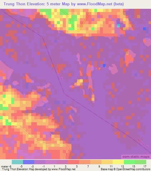 Trung Thon,Vietnam Elevation Map