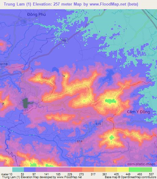 Trung Lam (1),Vietnam Elevation Map