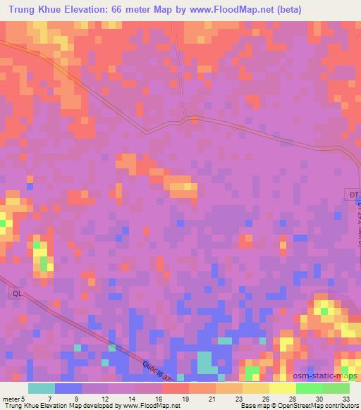 Trung Khue,Vietnam Elevation Map