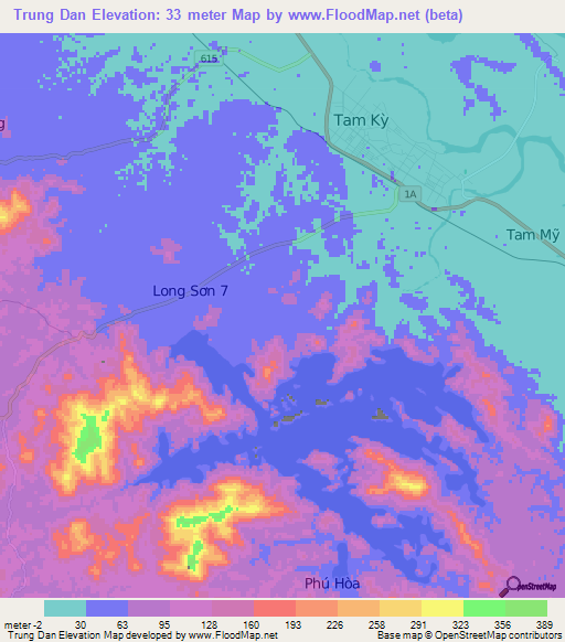 Trung Dan,Vietnam Elevation Map