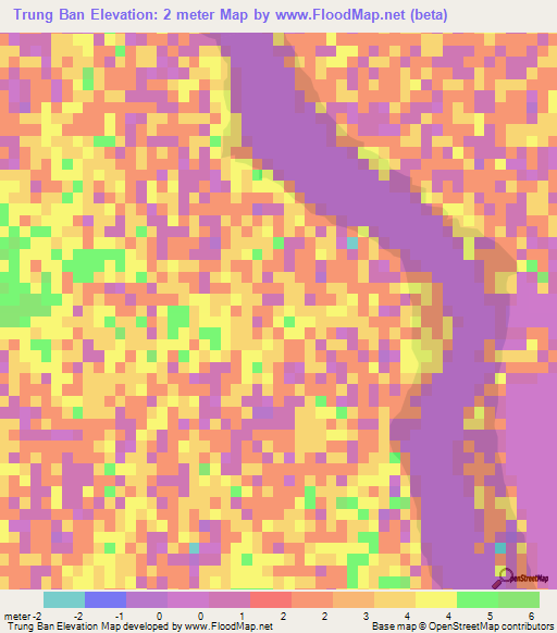 Trung Ban,Vietnam Elevation Map