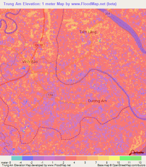 Trung Am,Vietnam Elevation Map