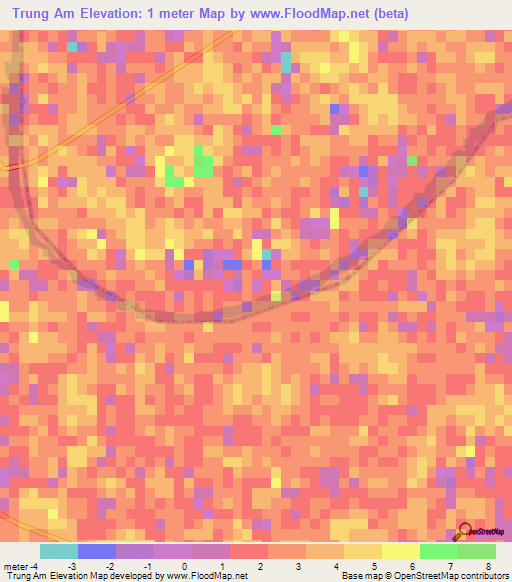 Trung Am,Vietnam Elevation Map