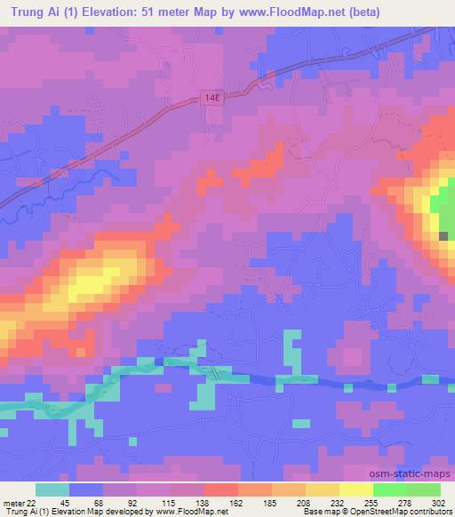 Trung Ai (1),Vietnam Elevation Map