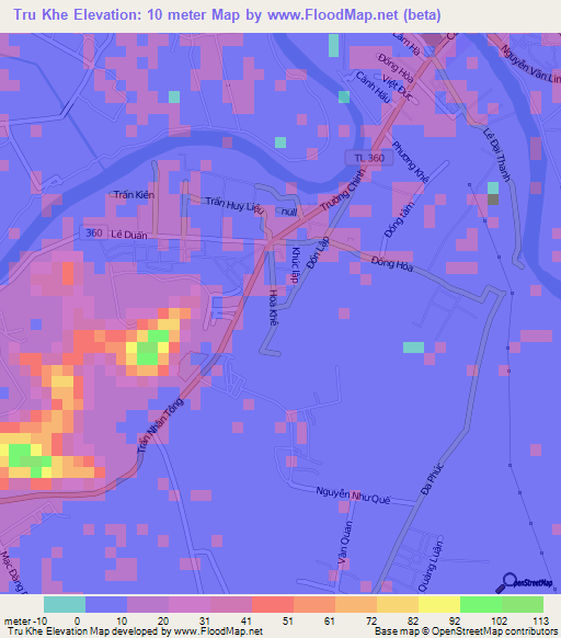 Tru Khe,Vietnam Elevation Map